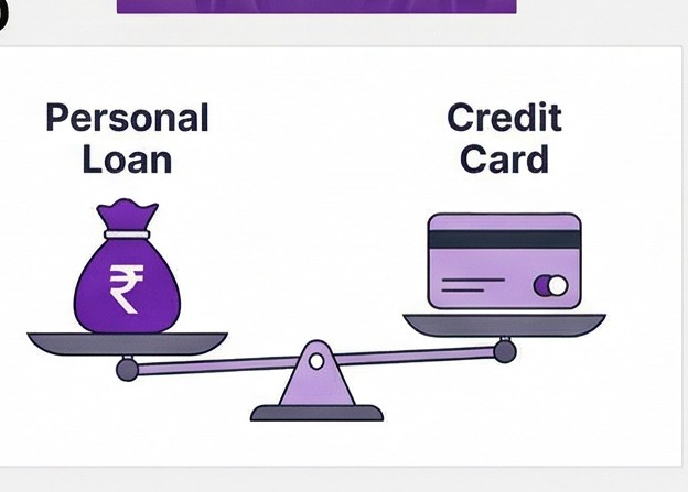 Personal loan vs credit card comparison scale